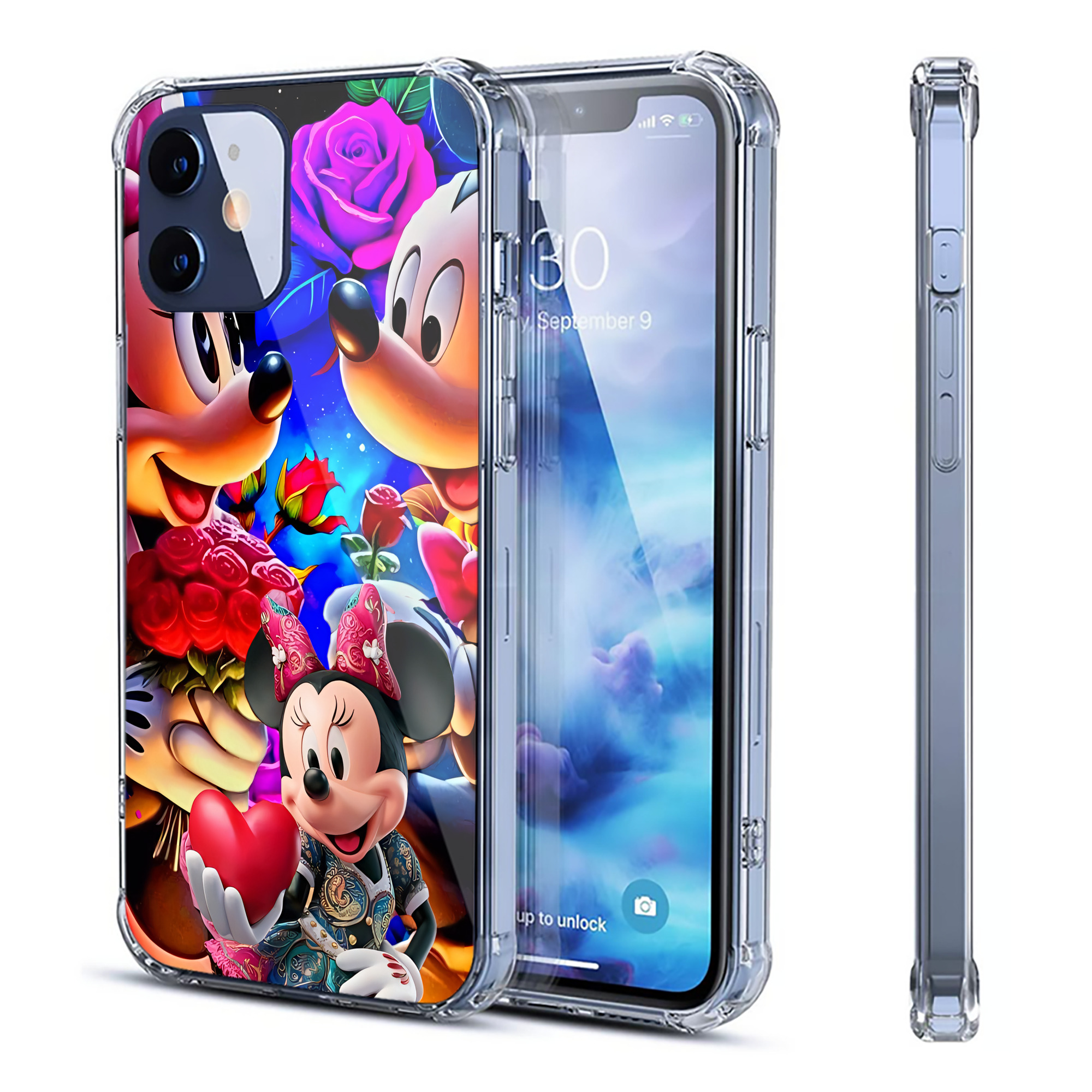 （画像用） ミッキーマウス Mickey Mouse 【iPhone 12シリーズ対応】透明スマホケース（クリアソフトケース）